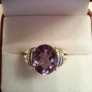 AMETHYST RING IN STERLING SETTING